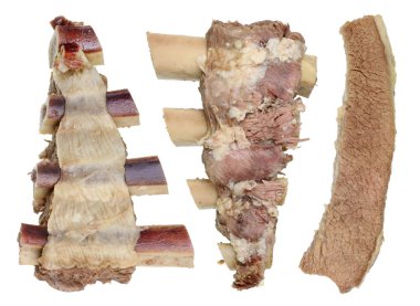 Sığır ve Dana - bir olarak hemoglobin restorasyon için diyet gıda haşlanmış et. Beyaz stüdyo sette izole