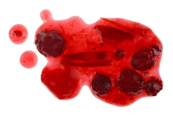Пятна Варенья Ежевики Красной Сливы Изолированный Белой Студии Макро Снимок — стоковое фото