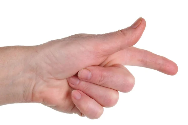 Gesto Dos Dedos Mão Que Significa Vou Matá Isolado Conceito — Fotografia de Stock
