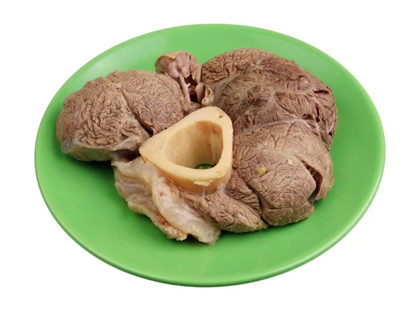 牛肉と子牛肉 ヘモグロビンの復元のための食事の基本のゆで肉 ホワイト スタジオのクローズ アップに分離 — ストック写真