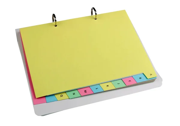 Abra Cuaderno Negocios Vacío Con Páginas Color Producción Masa Aislado — Foto de Stock