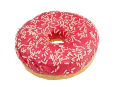 Pembe çilek ile gerçek donut izole buzlanma