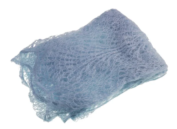 Fatto in casa molto morbido maglia calda lana donne blu wrap isola — Foto Stock