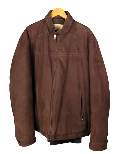A warm autumn corduroy jacket  brown jacket of my grandfather ha — Stock Photo, Image