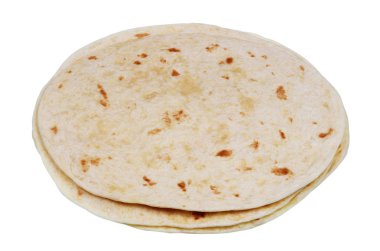 Yuvarlak yumuşak buğday unu tortilla krep izole makro