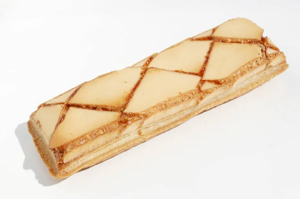 Ciasteczka Pasków Ciasta Drożdżowego Polewą Cukrową Leżą Stole Super Makro — Zdjęcie stockowe