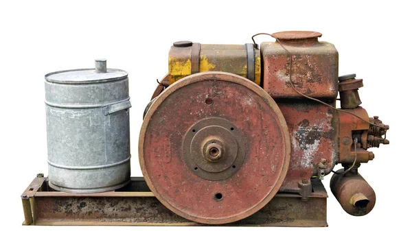 Rusty Vintage Małe Ciągniki Silnik Diesla Metalowy Sprzęt Powstał Ponad — Zdjęcie stockowe