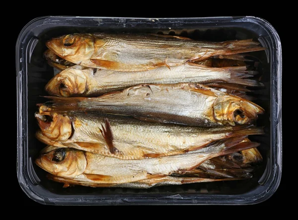 Sprat Fumé Entier Chaud Poisson Mer Baltique Avec Des Têtes — Photo