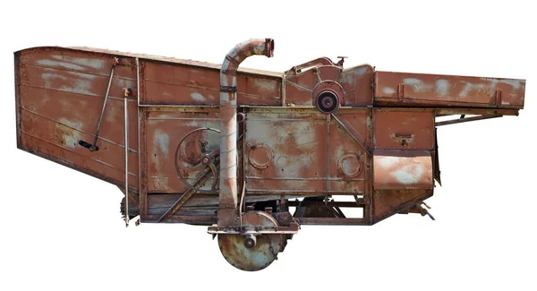 Staré Rezavé Rustikální Stroje Izolované Bílém — Stock fotografie