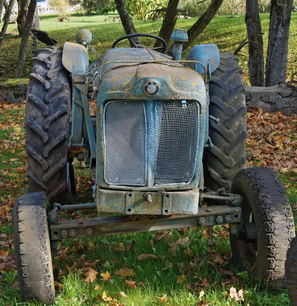 Vilnius Lithuania October 2020 Retro Rusty Yellow German Tractor Bmw — 图库照片