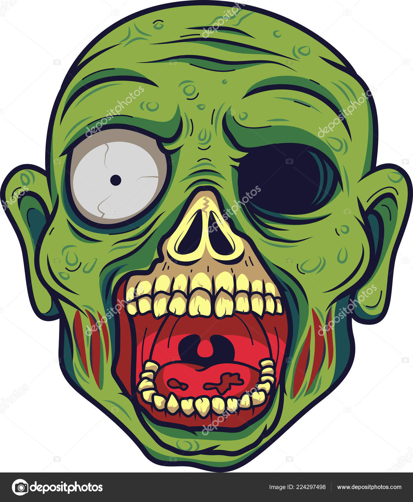 Vector Illustration Cartoon Zombie Head Stock Vector Image by ©dagadu