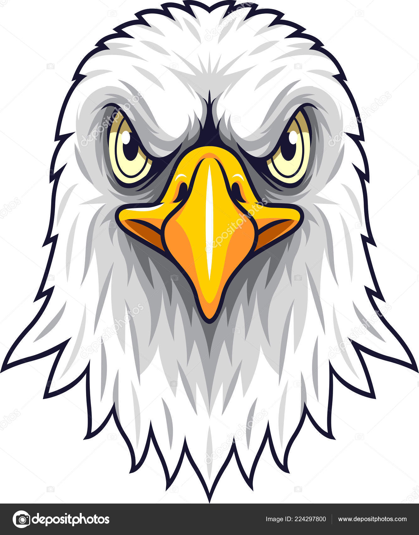 Mascote Cabeça Águia Desenhos Animados Vetor de ©dagadu 224297800, image size:1334x1700