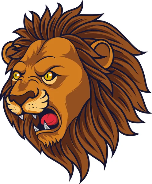 愤怒的狮头吉祥物 — 图库矢量图片