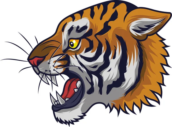 Boos Tijger Hoofd Mascotte — Stockvector