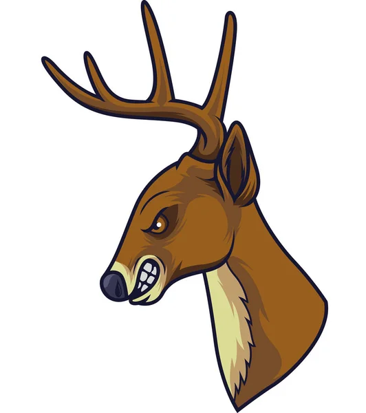 Angry Deer Head Mascot — Stock Vector