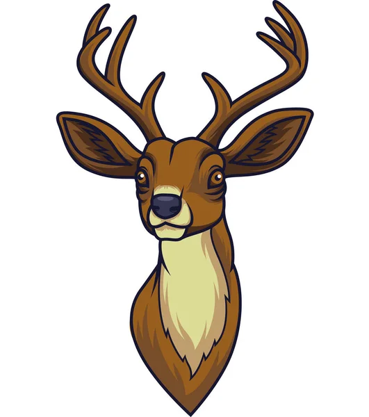 Cartoon Deer Head Mascot — Stock Vector