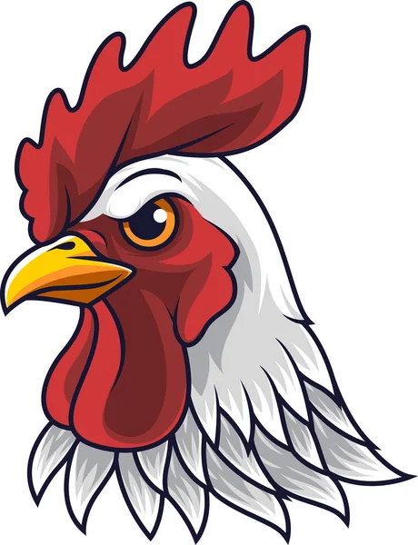 Gallina Cabeza Gallo Mascota — Vector de stock