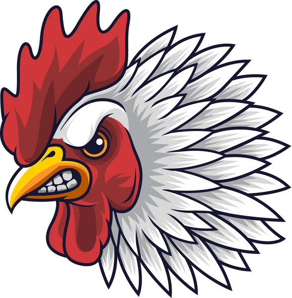 Μασκότ Κεφάλι Κόκορα Κοτόπουλο — Διανυσματικό Αρχείο