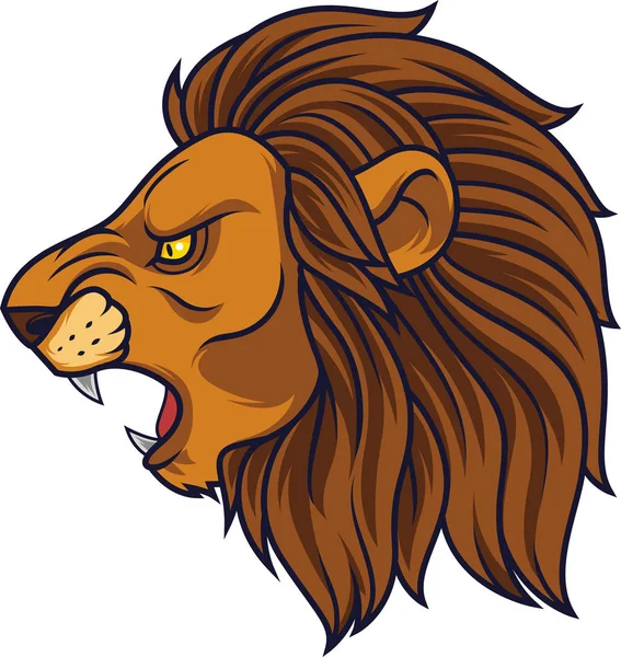 Mascotte Tête Lion Colère — Image vectorielle