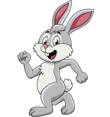 vektör çizim karikatür tavşan çalıştıran