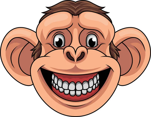 Μαϊμού Κεφάλι Μασκότ Κινούμενων Σχεδίων — Διανυσματικό Αρχείο