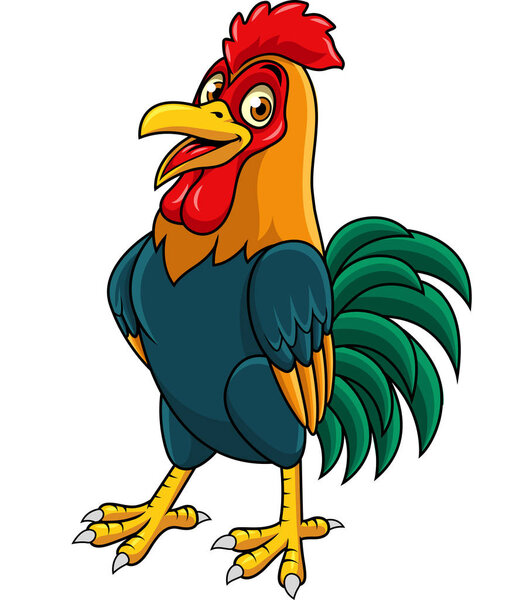 Vector illustration of Cartoon rooster posing