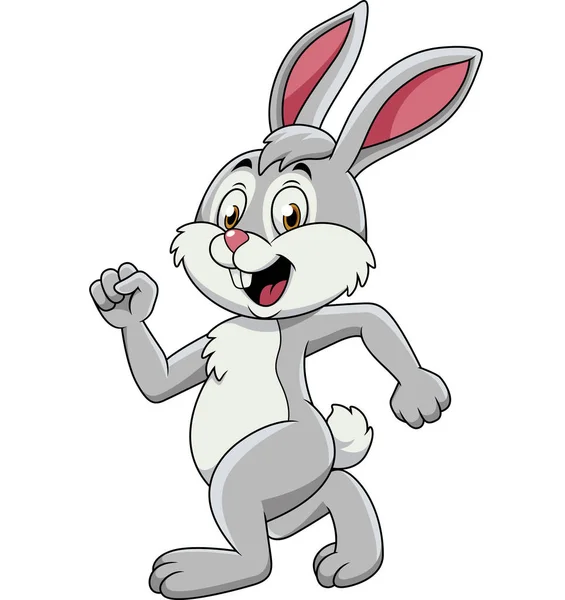 Vector Illustration Cartoon Rabbit Running — Stock Vector