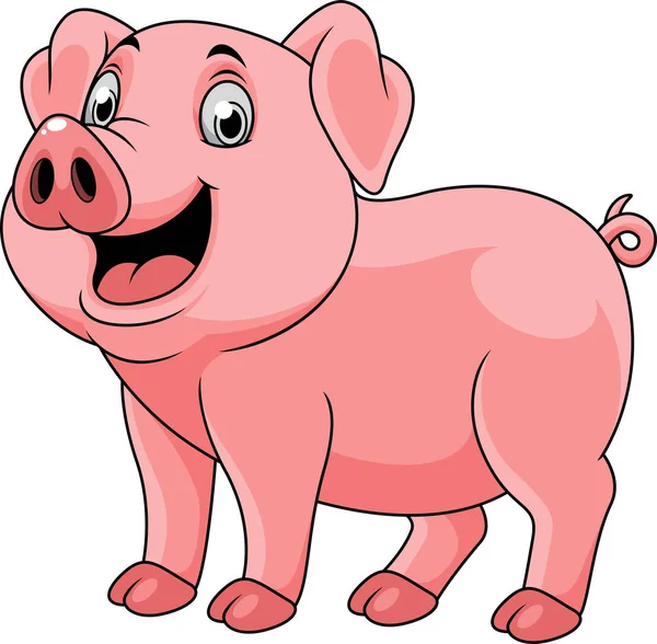 Vektor Illustration Von Cartoon Glückliches Schwein — Stockvektor