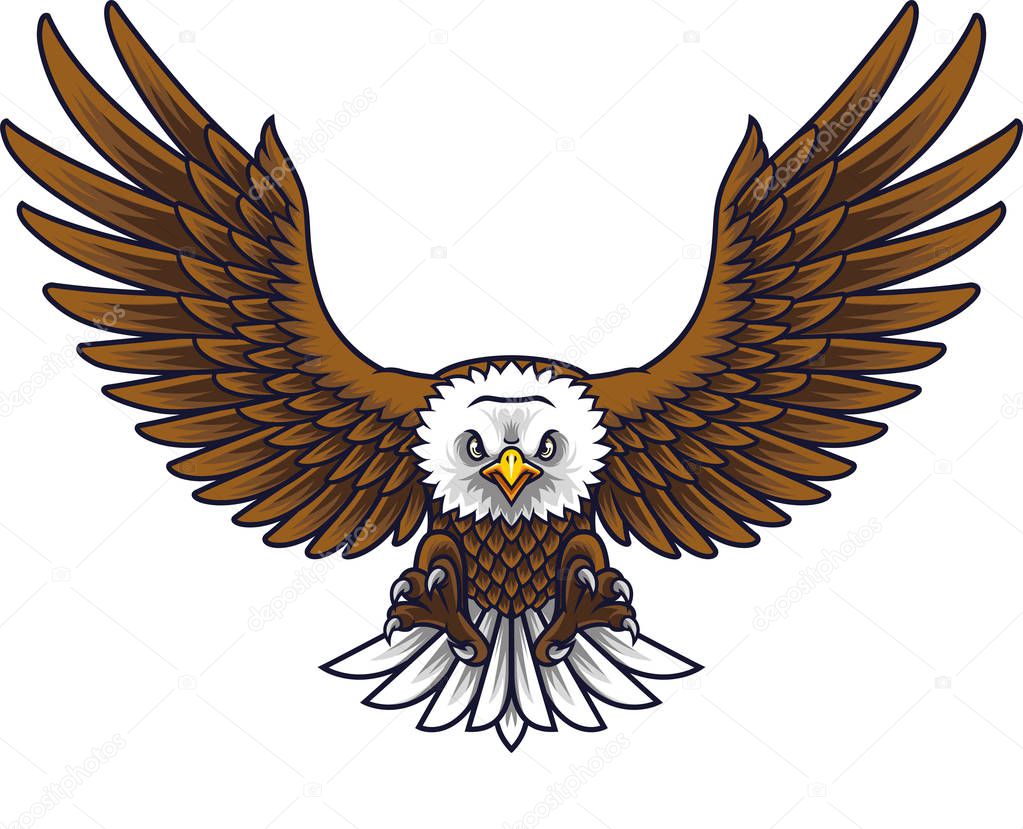 Vector illustration of Cartoon eagle mascot