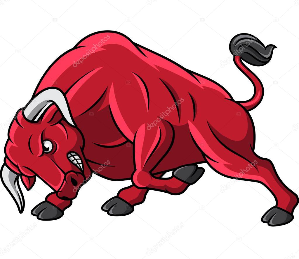 Cartoon red bull attack