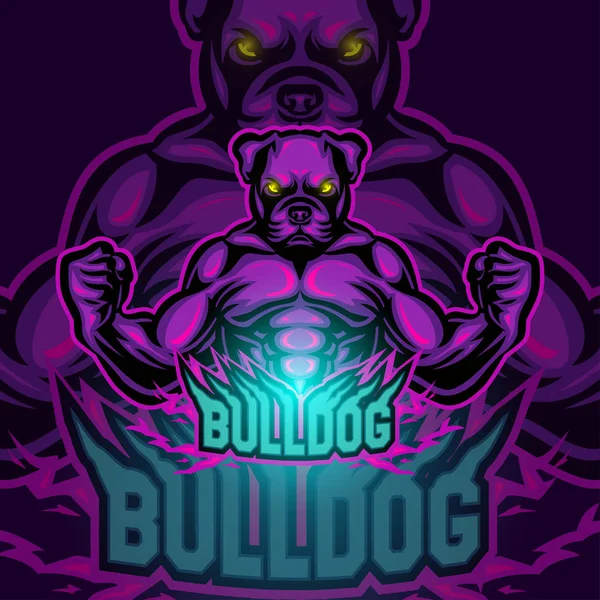 Bulldog Sport Maskot Logotypdesign — Stock vektor