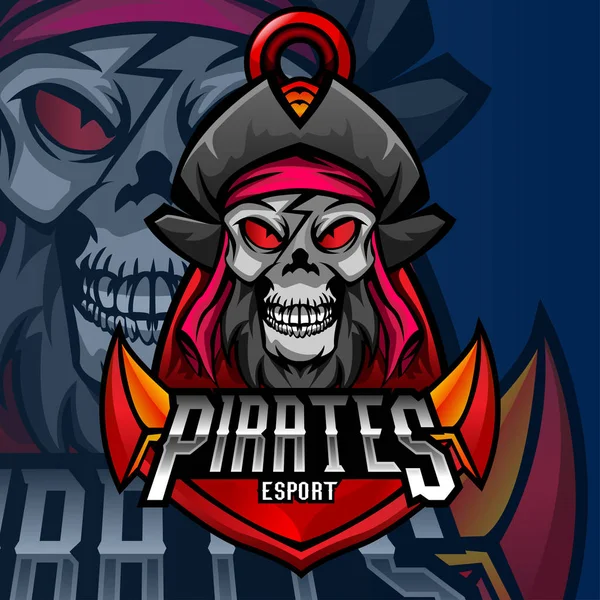 Pirates Maskotti Pelaamista Logo Suunnittelu — vektorikuva