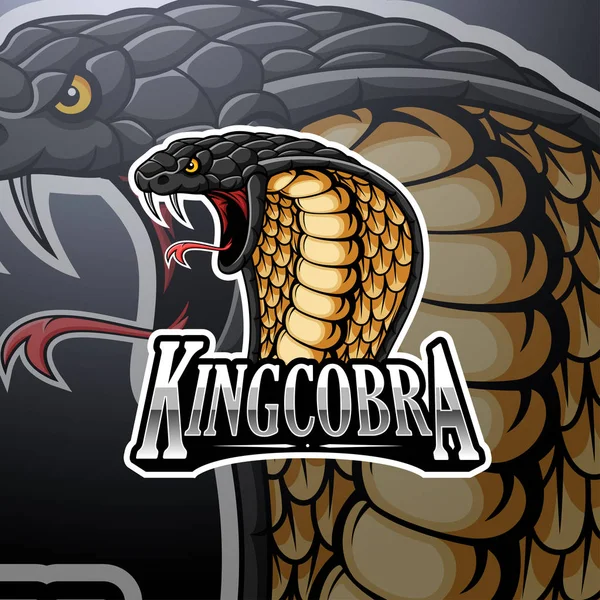 King Cobra Mascotte Logo Ontwerp — Stockvector