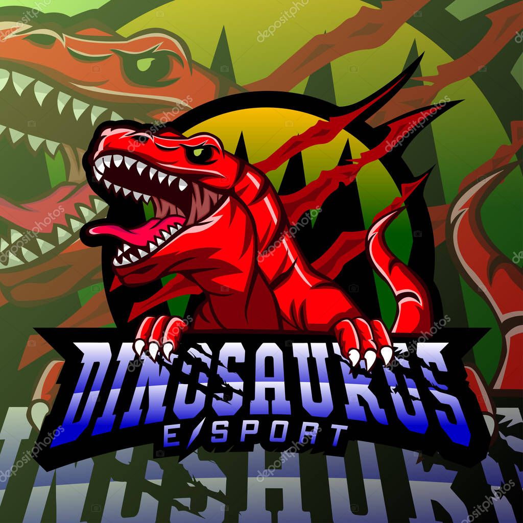 Dinosaur sport mascot logo design