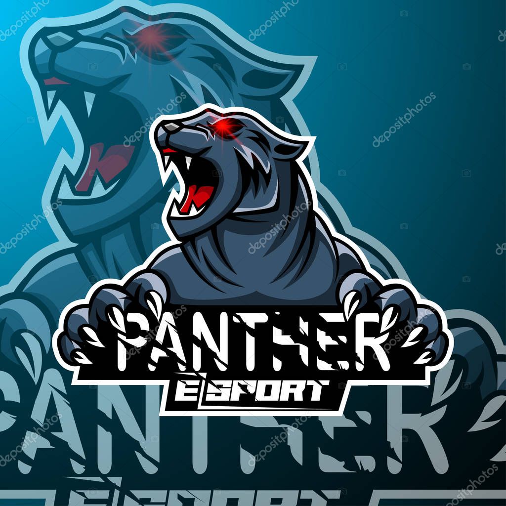 Angry panther sport mascot logo design