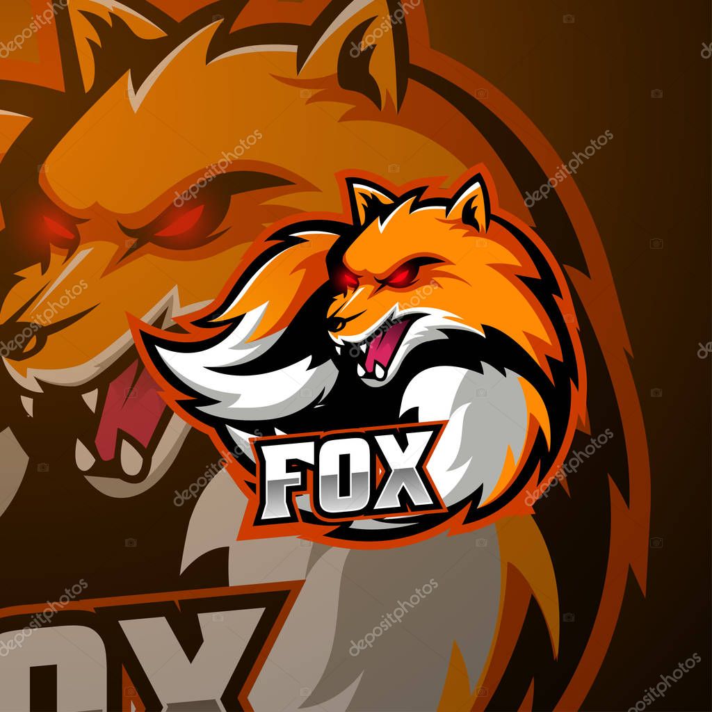 Angry fox mascot logo design