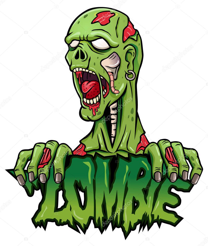 Cartoon zombie mascot logo design