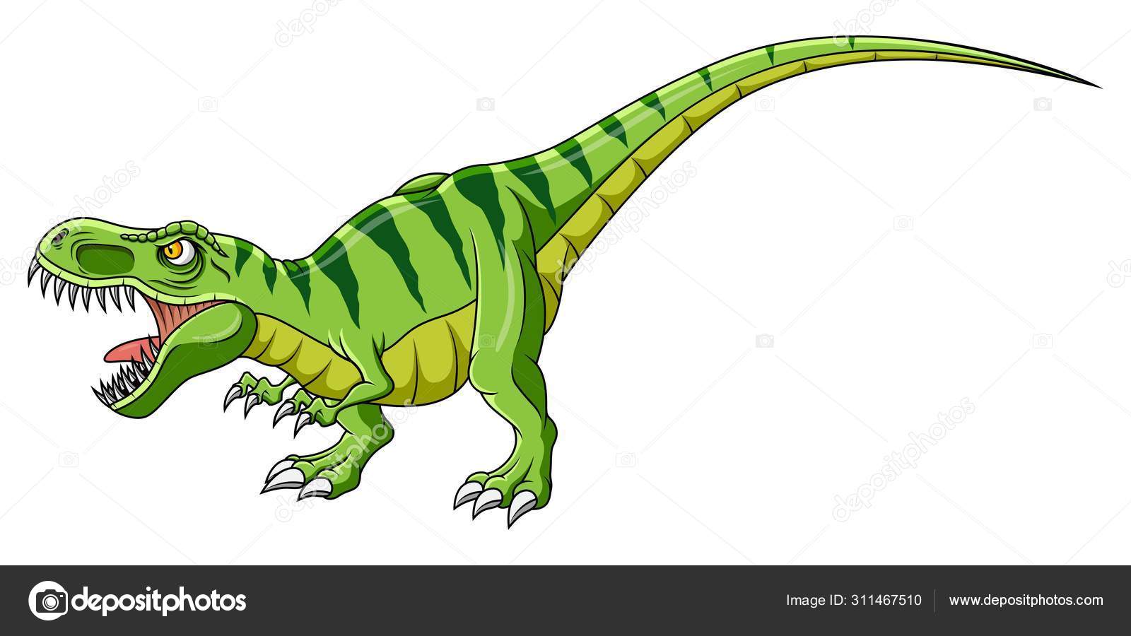 dinossauro verde dos desenhos animados sobre fundo branco 7270780 Vetor no  Vecteezy