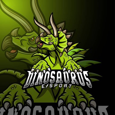 Triceratops spor maskotu logosu tasarımı