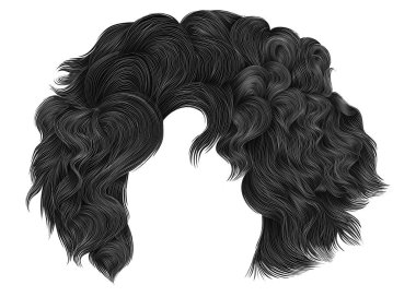 Trendy kadın kısa kıllar esmer gri renkler .fringe. Güzellik style.realistic moda 3d .
