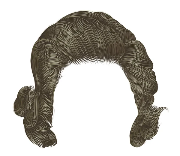 Femme Mode Cheveux Bouclés Couleur Blonde Longueur Moyenne Style Beauté — Image vectorielle