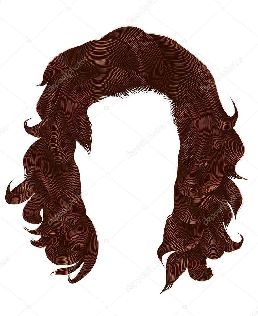 trendy woman long hairs red ginger colors .  beauty fashion .  realistic  graphic 3d