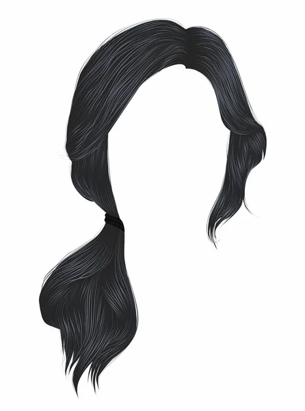 Kadın Saç Gri Renk Tail — Stok Vektör
