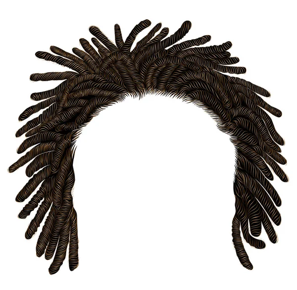 Trendige Afrikanische Dreadlocks Mit Langen Haaren — Stockvektor