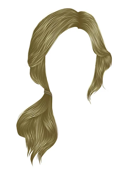 Divatos női hajat szőke világos színű .tail. divat szépség st — Stock Vector
