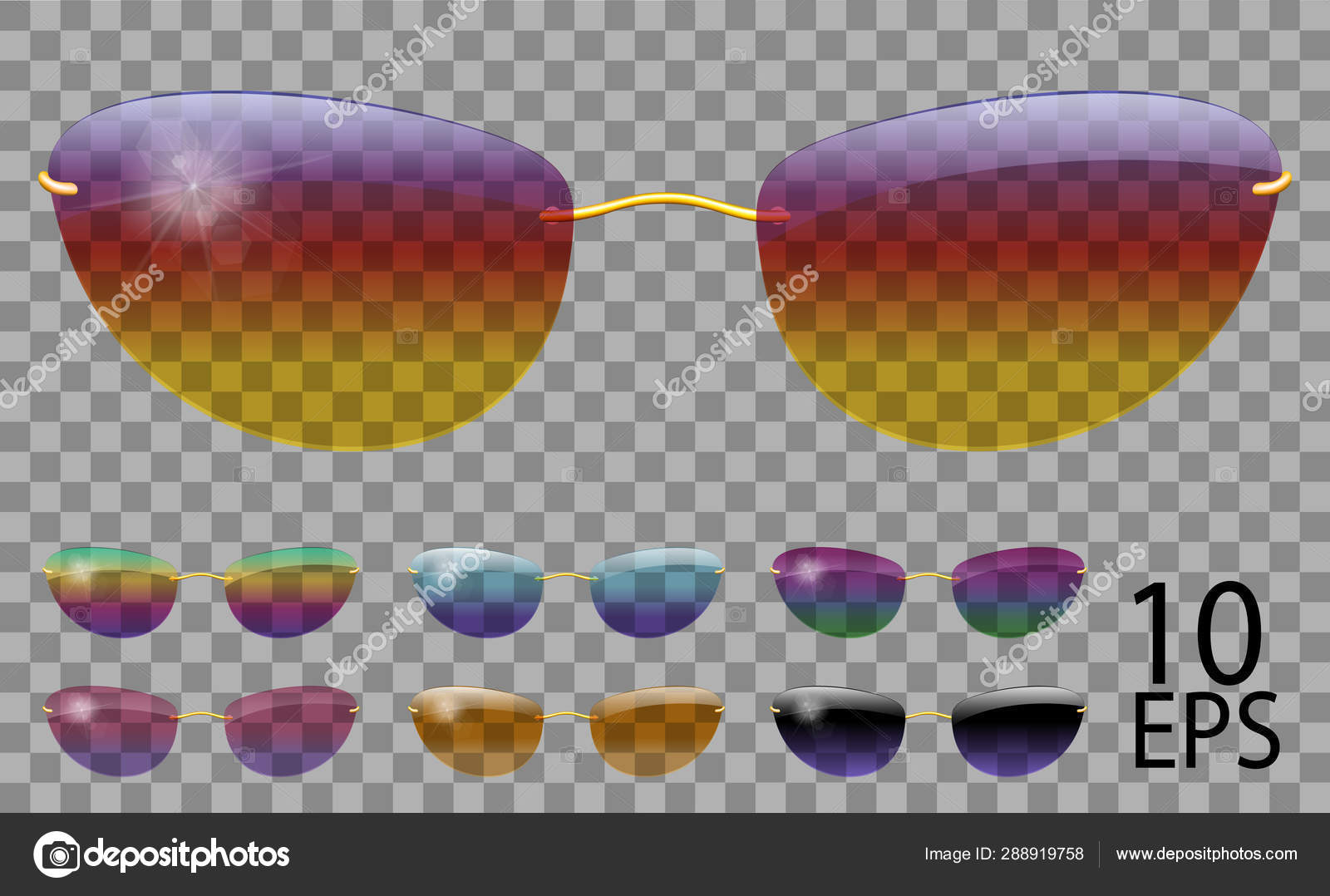 different color sunglasses