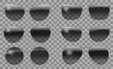 Set glasses different  shape. teashades round  futuristic  narro clipart