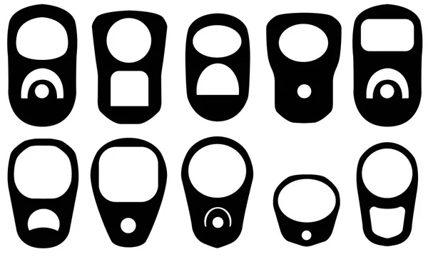 Conjunto Diferentes Anéis Tração Isolados Branco — Vetor de Stock