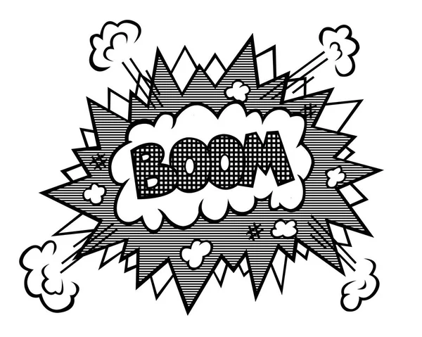 Boom Illustration Texte Comique Isolé Sur Blanc — Image vectorielle