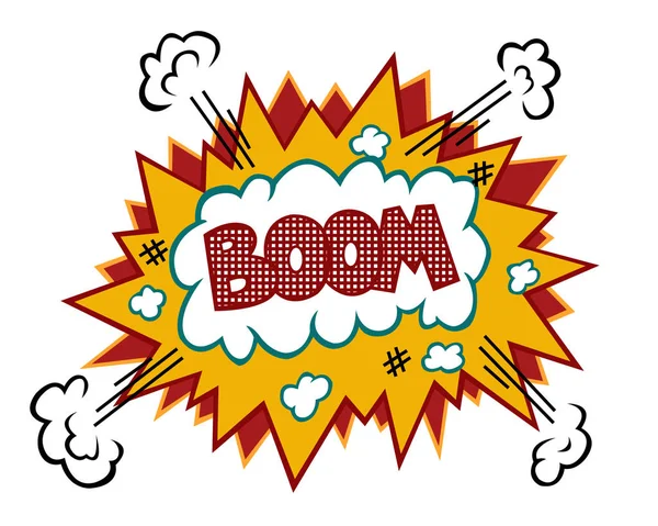 Boom Illustration Texte Comique Isolé Sur Blanc — Image vectorielle